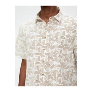Koton Short Sleeve Shirt Geometric Printed Classic Collar Cotton