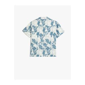 Koton Boys' Linen Shirt Floral Pattern Short Sleeved With Pocket.