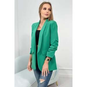 Elegantní sako s klopami zelené barvy