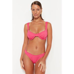 Trendyol Pink Underwire Textured Bikini Top