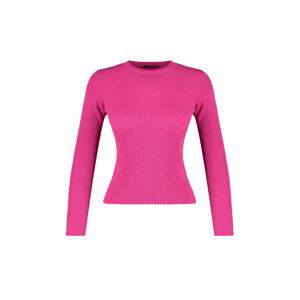 Trendyol Fuchsia Basic Ribbed Knitwear Sweater