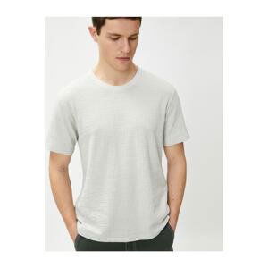 Koton Basic T-Shirt Textured Crew Neck Slim Fit Cotton