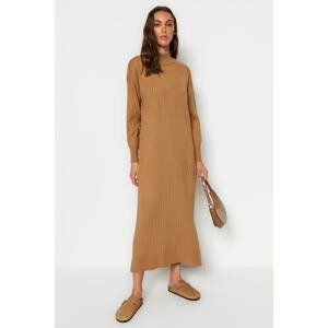 Trendyol Camel High Neck Knitwear Dress