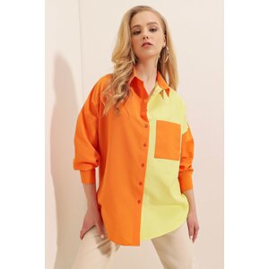 Bigdart 20116 Color Block Shirt - Orange