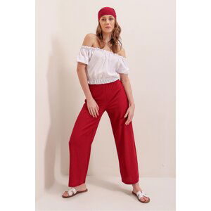 Pletené kalhoty Bigdart 6543 - Červená