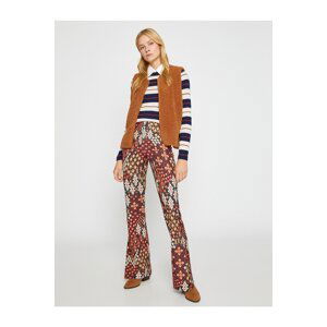 Koton Patterned Flare Leg Trousers