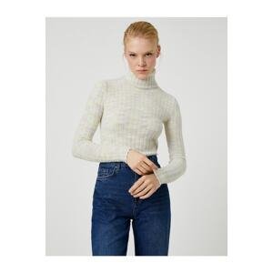 Koton Şahika Ercümen X - Soft Textured Turtleneck Knitwear Sweater