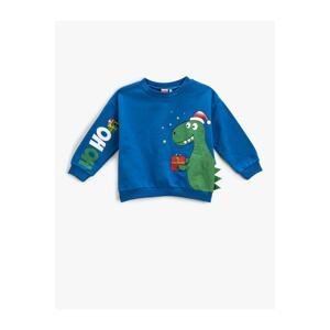 Koton New Year Themed Dinosaur Printed Sweatshirt Crew Neck Long Sleeve