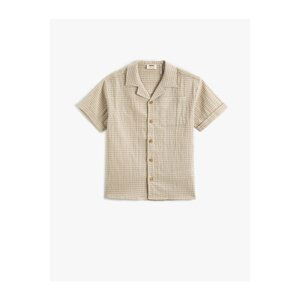 Koton Short Sleeve Shirt Single Pocket Buttoned