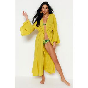 Trendyol Green Maxi Woven Gathered Kimono & Kaftan