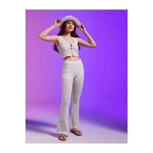 Koton Crochet Embroidered Flare Trousers