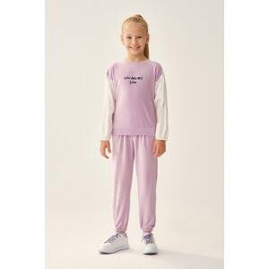 Dagi Lilac Elastic Cuff Girls' Sweatpants