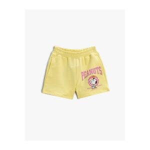 Koton Snoopy Printed Shorts Licensed Cotton with Elastic Waist