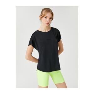 Koton Modal Blend Sports T-Shirt Short Sleeve Printed Silky Texture