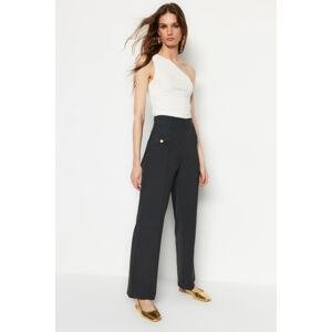 Trendyol Anthracite Woven Trousers with Accessory Detail