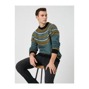 Koton Crew Neck Sweater Ethnic Detailed