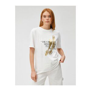 Koton 3sak50192ek Women's T-shirt Off White