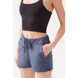 LOS OJOS Women's Anthracite Pocketed Elastic Waist Basic Fit Sports