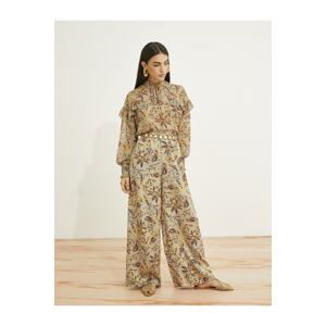 Koton Floral Palazzo Trousers with Tie Waist