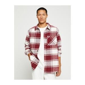 Koton Plaid Lumberjack Shirt Pocket Detail Buttoned Long Sleeve