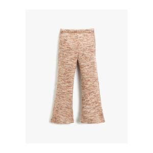 Koton Flare Knitted Trousers Leggings Soft Textured Elastic Waist