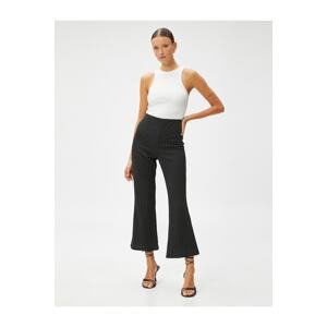 Koton Crop Fabric Trousers Flared Legs