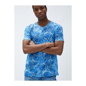 Koton Geometric Printed T-Shirt Crew Neck Slim Fit Short Sleeve