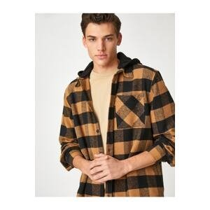 Koton Checkered Lumberjack Shirt with Pockets and Collar Detail with Buttons.