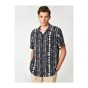 Koton Short Sleeve Shirt Turndown Collar Ethnic Detailed Buttoned