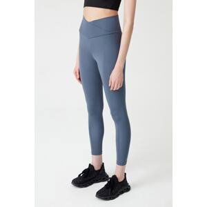 LOS OJOS Anthracite Diagonal Waist Detailed Leggings