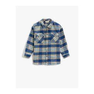 Koton Oversize Lumberjack Shirt with Flap Pockets Long Sleeve Soft Textured