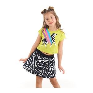 Mushi Rainbow Zebra Girl Crop Top T-shirt 100% Cotton Poplin Zebra Skirt Set