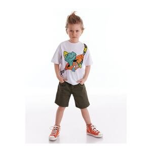 mshb&g Bag Dino Boy's T-shirt Gabardine Shorts Set