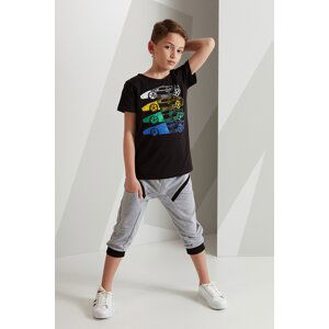 Mushi 4 Cars Boy's T-shirt Capri Shorts Set