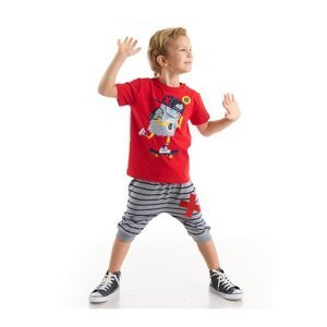 Denokids Hi Skateboard Boy T-shirt Capri Shorts Set