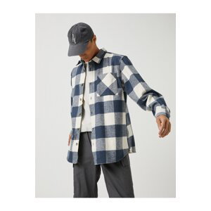Koton Plaid Lumberjack Shirt with Pocket Detail Classic Collar Long Sleeve