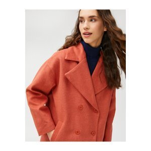 Koton Cachet Coat Double Breasted Close Button Viscose Blended