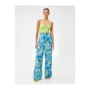 Koton Palazzo Trousers Floral Pocket With Elastic Waist