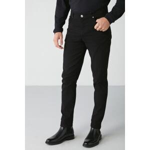 GRIMELANGE Raves Men's Chino Black Cotton Elastane Fabric Trousers