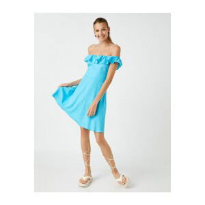 Koton Mini Dress Sash Detailed Linen Blend