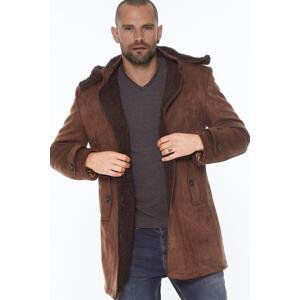 PLT8399 DEWBERRY SUEDE LOOK MEN'S COAT-OUTDOOR COFFEE