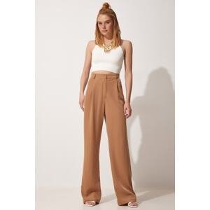 Happiness İstanbul Women's Biscuit Draped Ayrobin Palazzo Trousers
