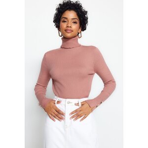 Trendyol Pale Pink Basic Turtleneck Knitwear Sweater