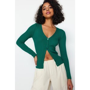 Trendyol Emerald Basic V-Neck Knitwear Cardigan