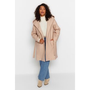 Trendyol Curve Stone Belted Double Breasted Closure Coat