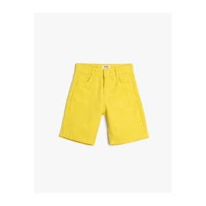 Koton Chino Shorts with Adjustable Waist Elastic Waist Pocket Cotton