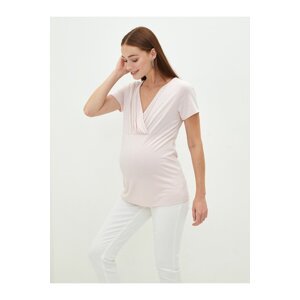 LC Waikiki Plain V-Neck Short Sleeves Maternity Breastfeeding T-Shirt.