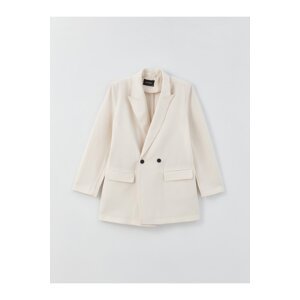 LC Waikiki Women's Straight Long Sleeve Linen Blend Blazer Jacket