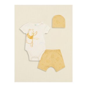LC Waikiki Crew Neck Short Sleeve Winnie The Pooh Printed Organic Cotton Baby Boy Suit
