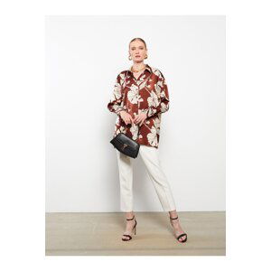 LC Waikiki Women's Floral Long Sleeve Satin Shirt